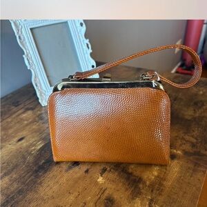Chic Brown Leather Mini Bag *vintage*